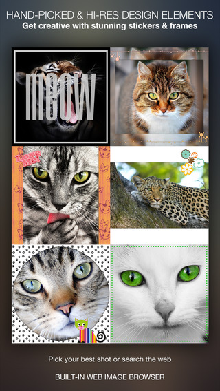 Insta Meow : Pic Framing for Cat Lovers - Well designed photo frames and stickers