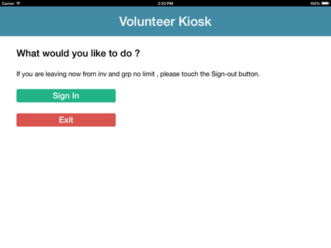 Volunteer Kiosk screenshot 3