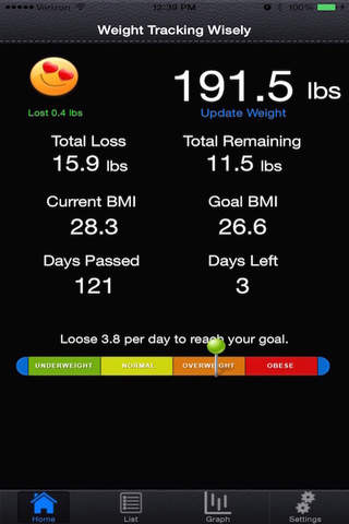 Weight Tracking Wisely screenshot 2