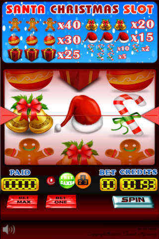 Santa Christmas Vegas Casino Slots Machine screenshot 2