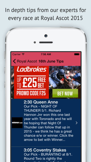 免費下載運動APP|Royal Ascot 2015 Betting Tips - Free Bets & Betting Tips on all the Races app開箱文|APP開箱王