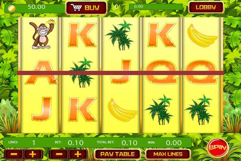 'A Monkey in the Jungle Vegas Slots Machine Casino : Banana Bonus Game screenshot 2