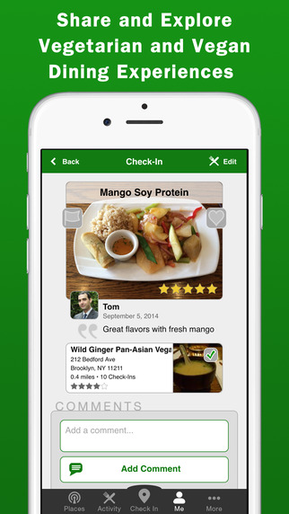 Vegetarious - Vegetarian and Vegan Restaurant Guide with Check-Ins