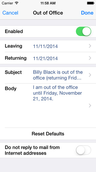 【免費商業App】Out of Office (Lotus Notes)-APP點子