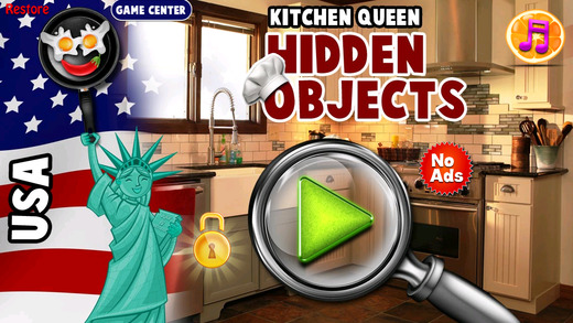 USA Kitchen Queen Hidden Object
