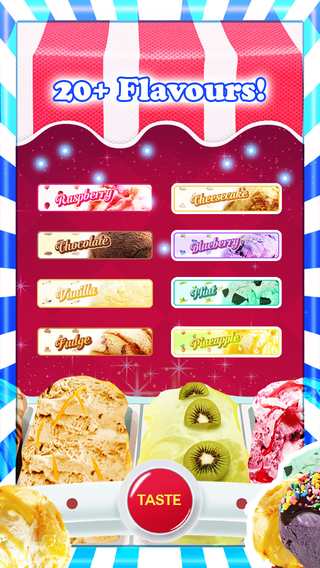 An ice cream maker game FREE-make ice cream cones with flavours toppings