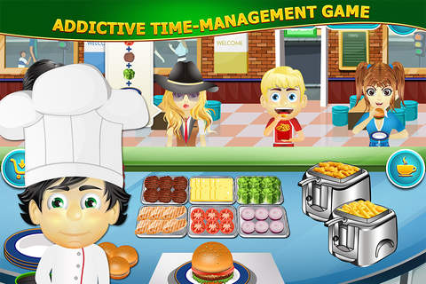 Food Court Hamburger Fever : Cafeteria Lunch Time Cheese Burger Restaurant Chain PRO screenshot 2