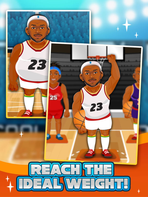 Screenshots of Basketball Fat to Fit Gym - real sports stars jump-ing & run shoot toss game for kids! for iPad