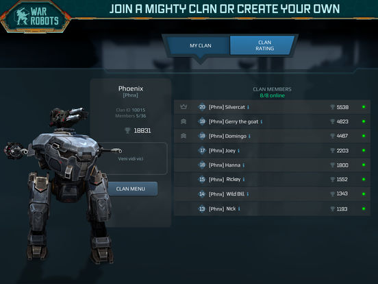 Image currently unavailable. Go to www.generator.whenhack.com and choose War Robots image, you will be redirect to War Robots Generator site.