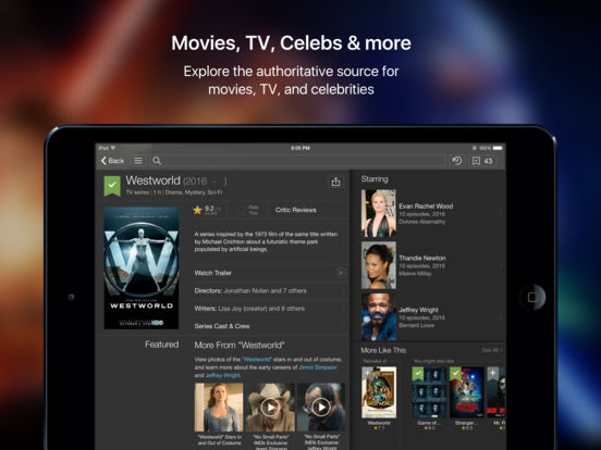 Screenshots of IMDb Movies & TV for iPad