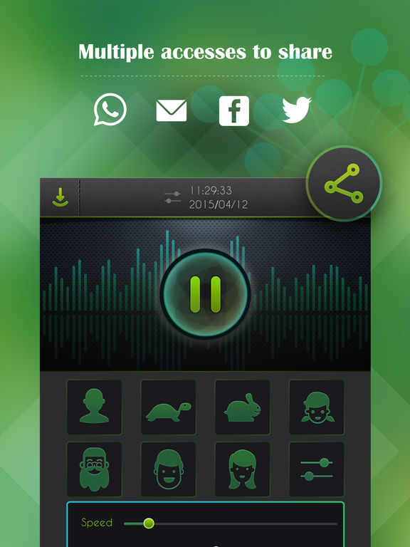 Screenshots of Voice Changer, Recorder plus Player for iPad