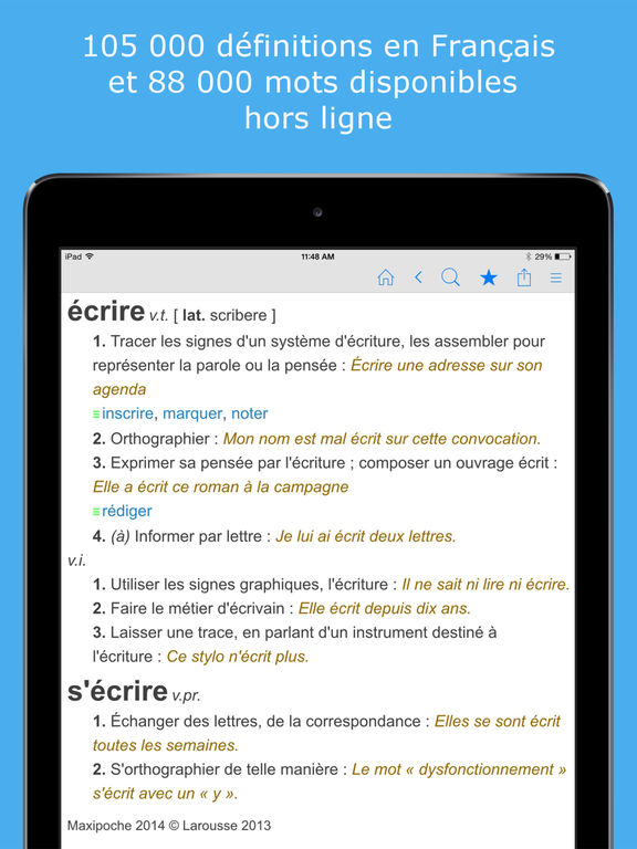 Screenshots of Dictionnaire Français et Synonymes for iPad