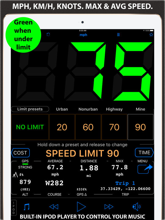 Speedometer Free Speed Limit Alert + GPS Black Box - appPicker