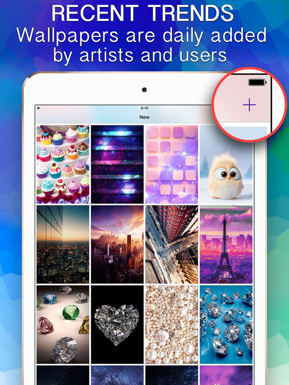 Screenshots of Top Chart of Wallpapers & Themes - Amazing Images and Awesome 3D Backgrounds are Free on Your Screen for iPad