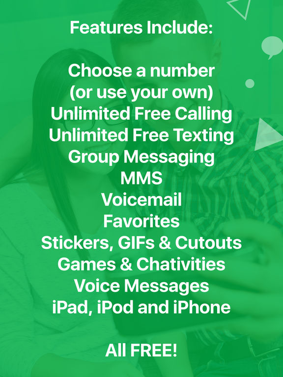 Screenshots of textPlus Free Text + Calls : Free Texting + Free Phone Calling + Free International Messenger for iPad