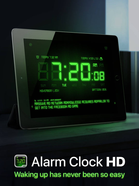 alarm clock app that tells you the time