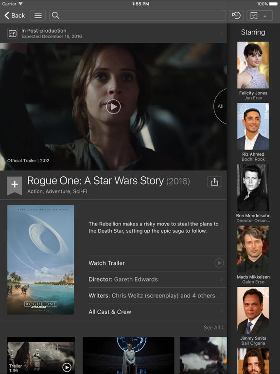 Screenshots of IMDb Movies & TV for iPad