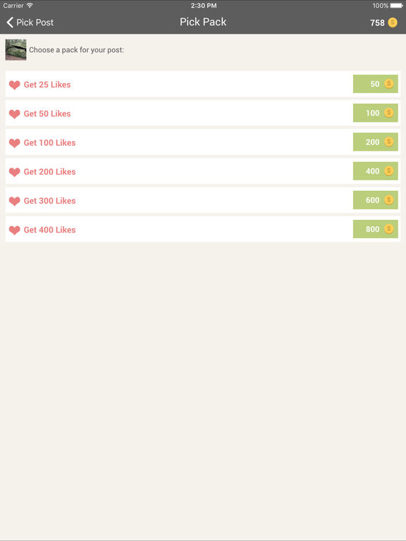 Screenshots of Get Likes for Instagram - Get Likes on Instagram for iPad