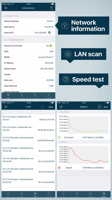 Screenshot Wifi Analyseur: Outil de réseau, Test de vitesse