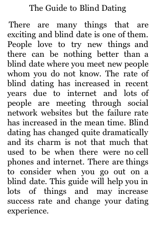 Guide to Blind Dating image #1