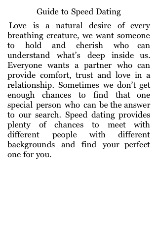 Guide to Speed Dating image #1
