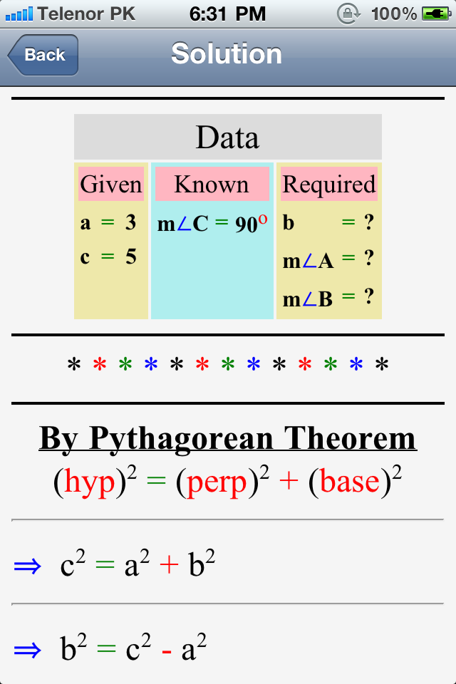 right angled triangle