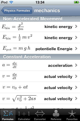 Phy - Physics Formulary screenshot 2