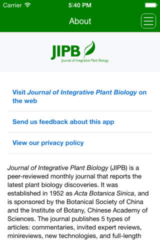 Journal of Integrative Plant Biology - náhled