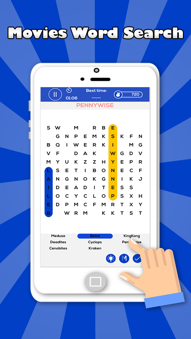 Word Search At The Hollywood Movie “Super Classic Wordsearch Puzzle Games” screenshot 2