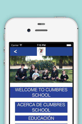 Cumbres School App - náhled