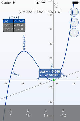 Cubic Solver - plot graph and find roots of cubic  - náhled