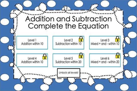 Addition and Subtraction ~ Complete the Equation F - náhled