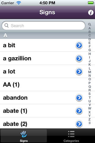 ASL Dictionary from NTID - náhled