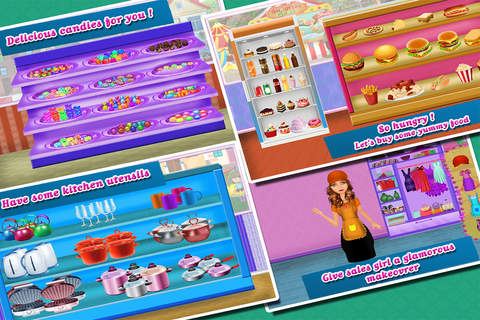 Girls Supermarket Food Shopping - náhled
