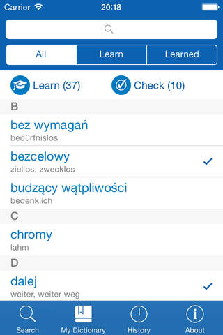 Polish <> German Dictionary + Vocabulary trainer - náhled