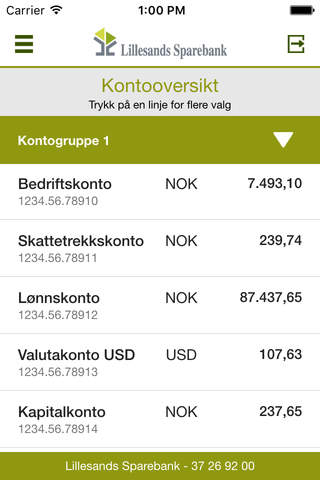 Lillesands Sparebank Bedrift - náhled