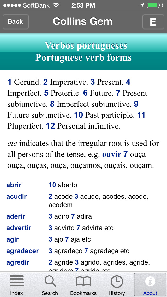 Collins Gem Portuguese <-> English Dictionary (UniDict®) - travel dictionary with phrasebook screenshot 4