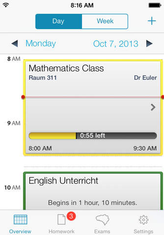 Class schedule - Your Assignment and School timeta - náhled