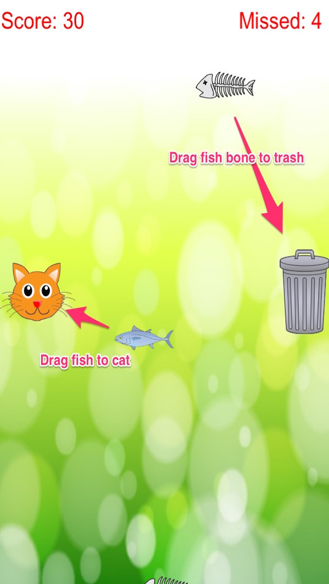 Distinguish Food And Rubbish: Feed Cute Cat With Fish screenshot 1