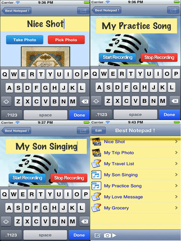 Super Notepad and Memo Pad - Create,store and retrieve notes in text,audio and images (Pro Version - with eCard Creation Features) screenshot 8