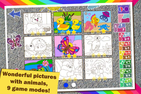 Colorful math «Animals» — Fun Coloring mathematics - náhled