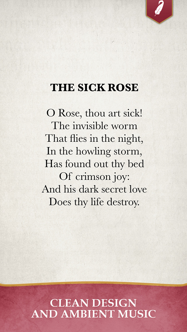William Blake - Wake up with a poem screenshot 1
