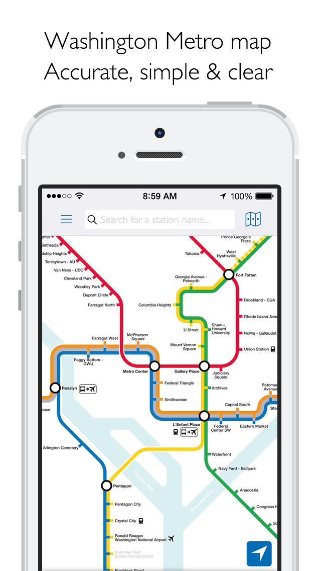 Washington DC Metro Route Map screenshot 1