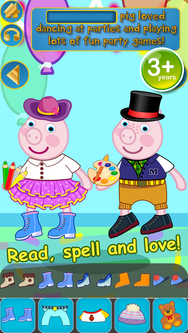 My Interactive Happy Little Pig Story Book Dress Up Time Game - Free App screenshot 4