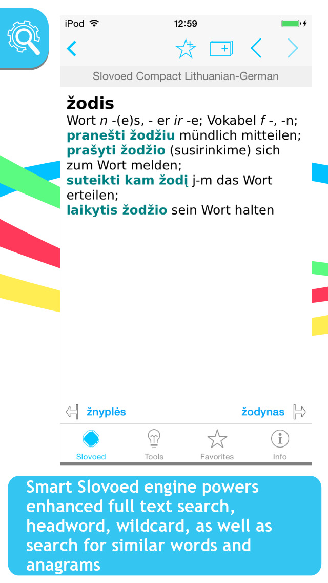 Lithuanian <-> German Slovoed Compact talking dictionary screenshot 1