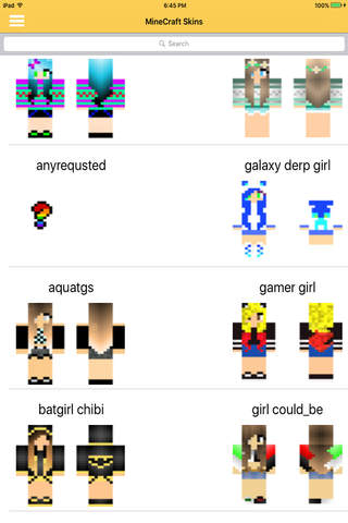 GirlSkins - for MineCraft PE - náhled