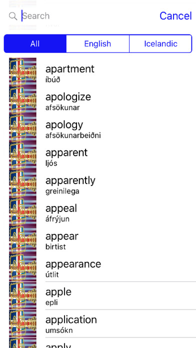 Icelandic Dictionary GoldEdition screenshot 4