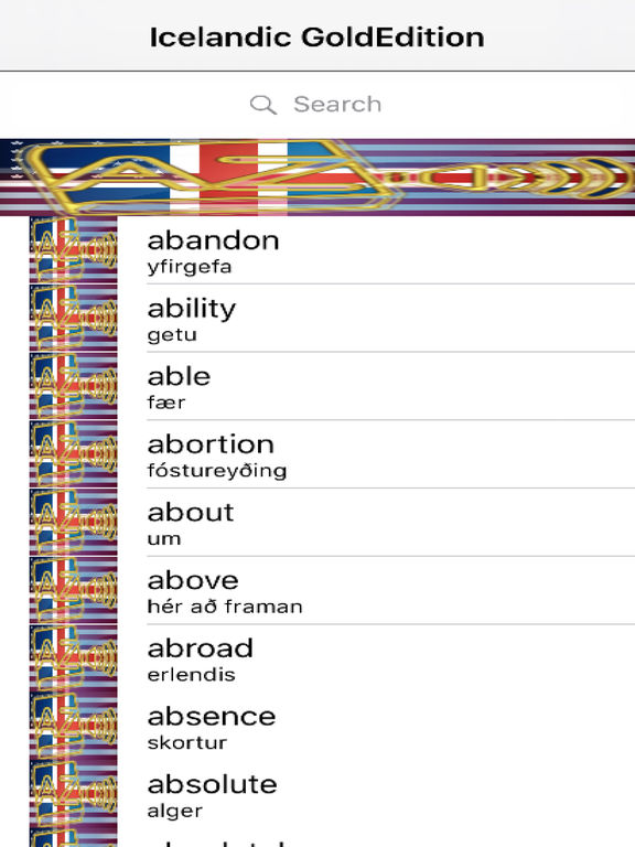 Icelandic Dictionary GoldEdition screenshot 6
