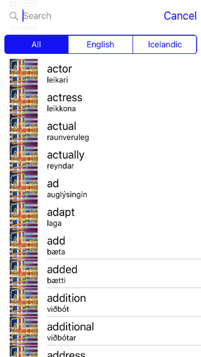 Icelandic Dictionary GoldEdition screenshot 2