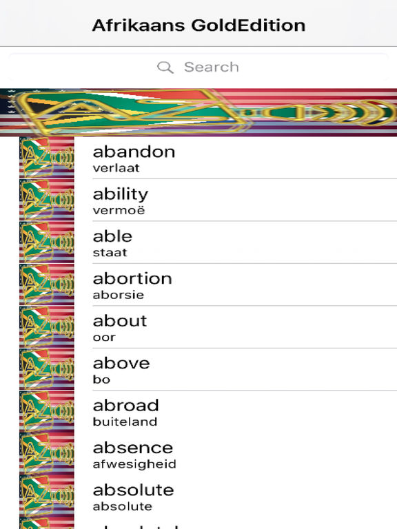 Afrikaans Dictionary GoldEdition screenshot 6